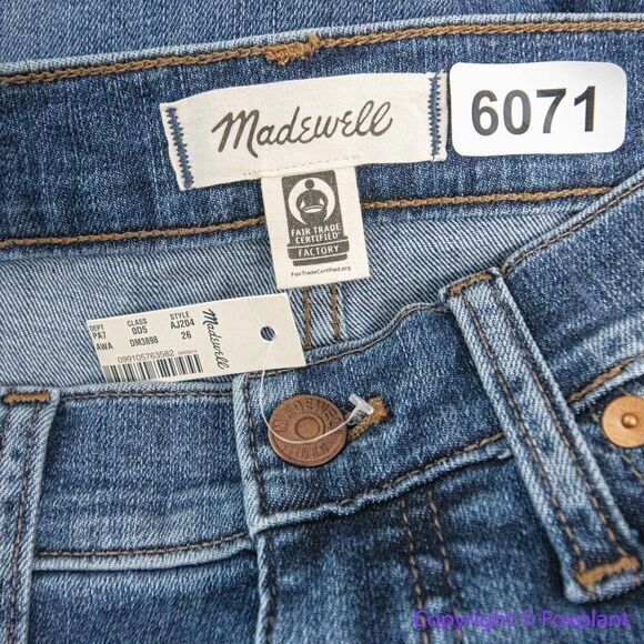 NEW Madewell‎ StovepipeJeans Antoine Wash, 26 - Picture 14 of 16